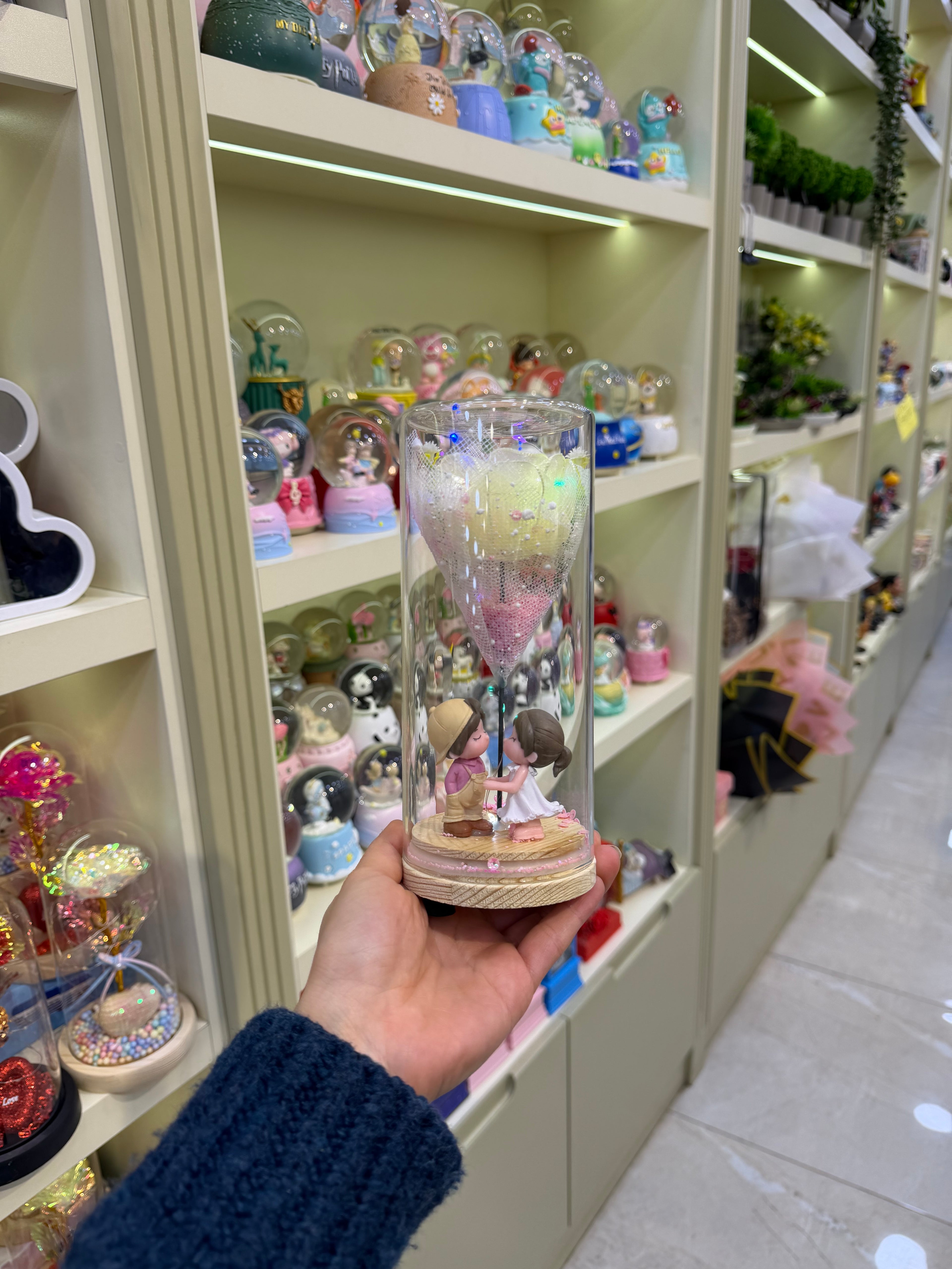 Sevgili Biblo Solmayan Gül Cam Fanus