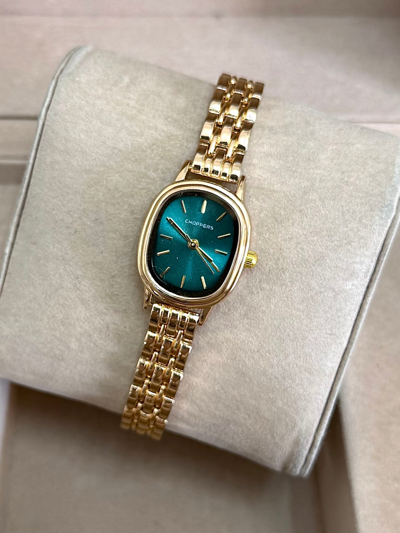 Kişiye Özel Kordonuna İsim Yazılır Kadın Saat Yeşil Altın