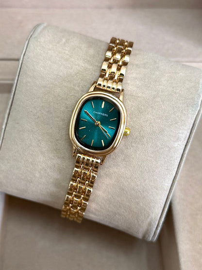 Kişiye Özel Kordonuna İsim Yazılır Kadın Saat Yeşil Altın