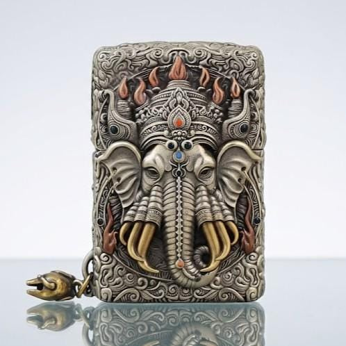 Ganesha / Altı Dişli Fil (King of Elephants) Orjinal Limited Edition Asya Zipo