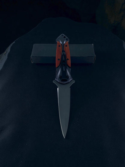 Ceviz Detaylı Metal Gövde Taktik Katlanır Hançer Model Çakı