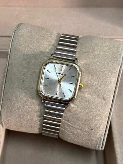 Kişiye Özel Kordonuna İsim Yazılır Kadın Saat Beyaz Gümüş-Altın