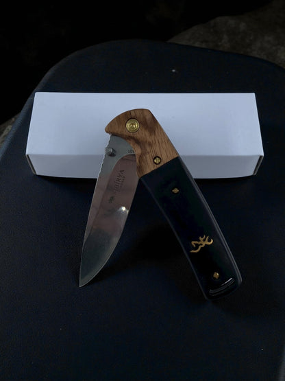 Ahşap Desenli Siyah Sibirya Çakı