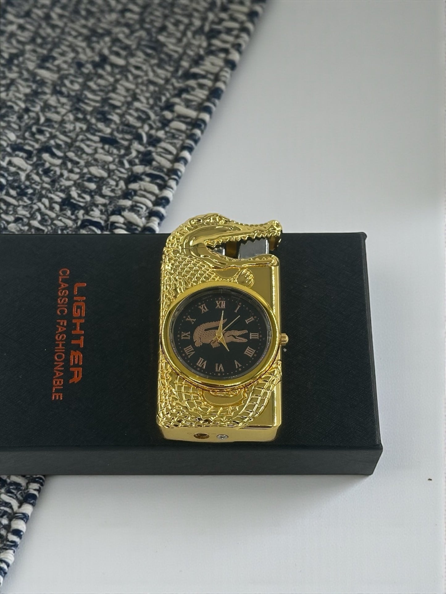 Saatli Ejder Başlıklı Pürmüzlü Çakmak