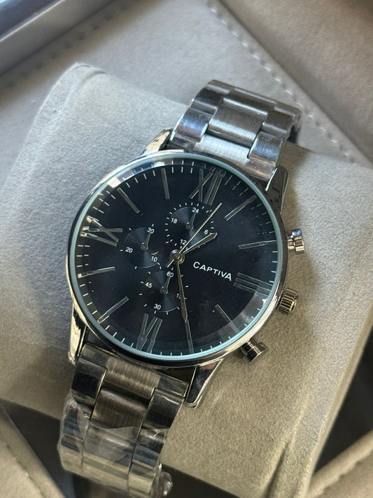 Kişiye Özel Kordonu İsim Yazılır Saat Siyah Gümüş