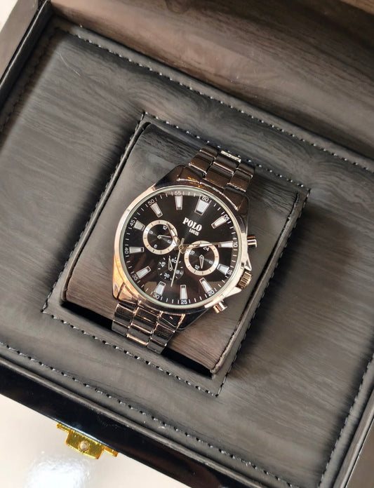 Kişiye Özel Kordonu İsim Yazılır Saat Siyah Gümüş