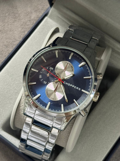 Kişiye Özel Kordonu İsim Yazılır Saat Lacivert Gümüş