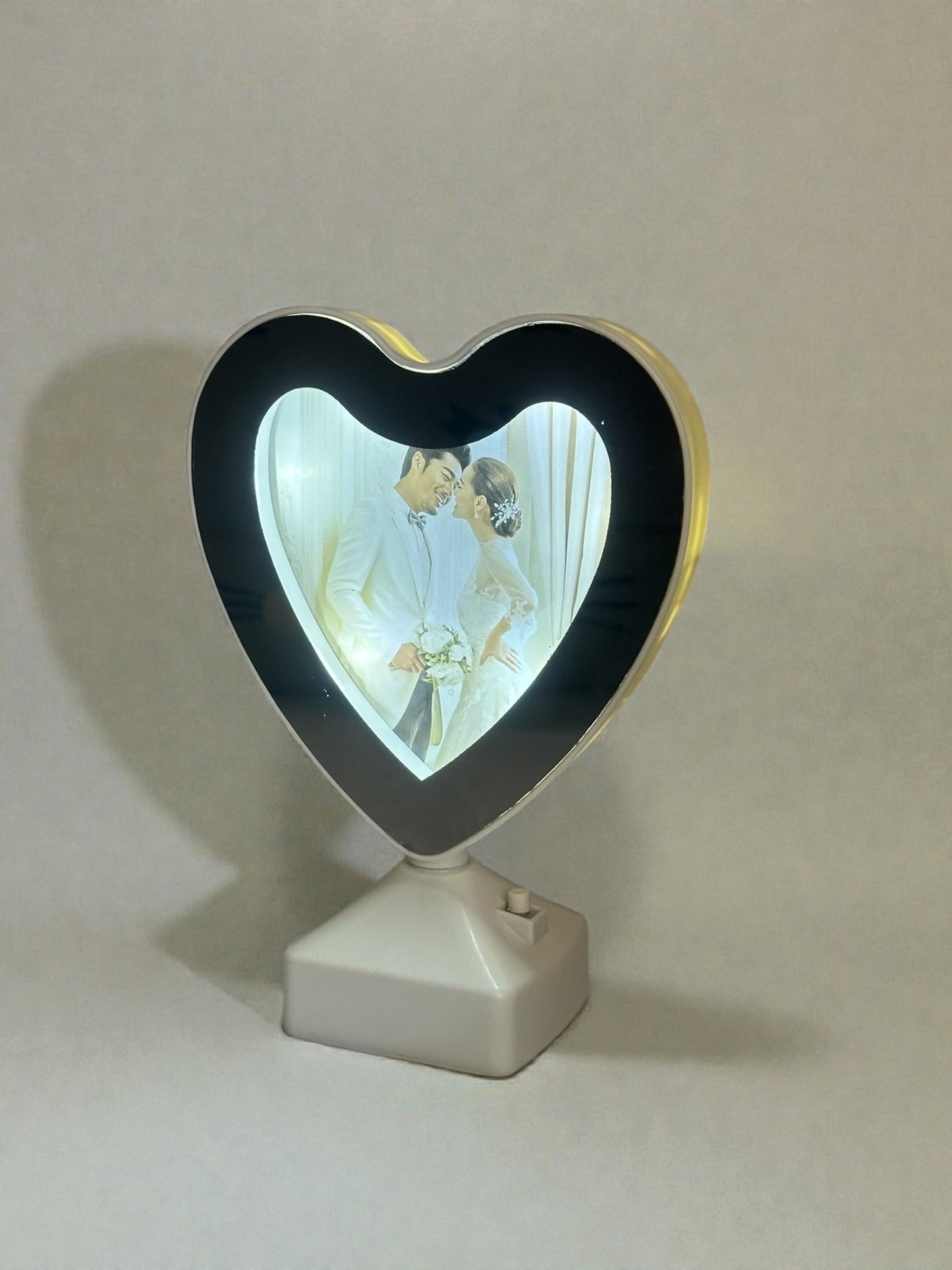 Küçük Boy Kalpli Sihirli Ayna Fotoğraf Çerçevesi Dekoratif Masa Aynası