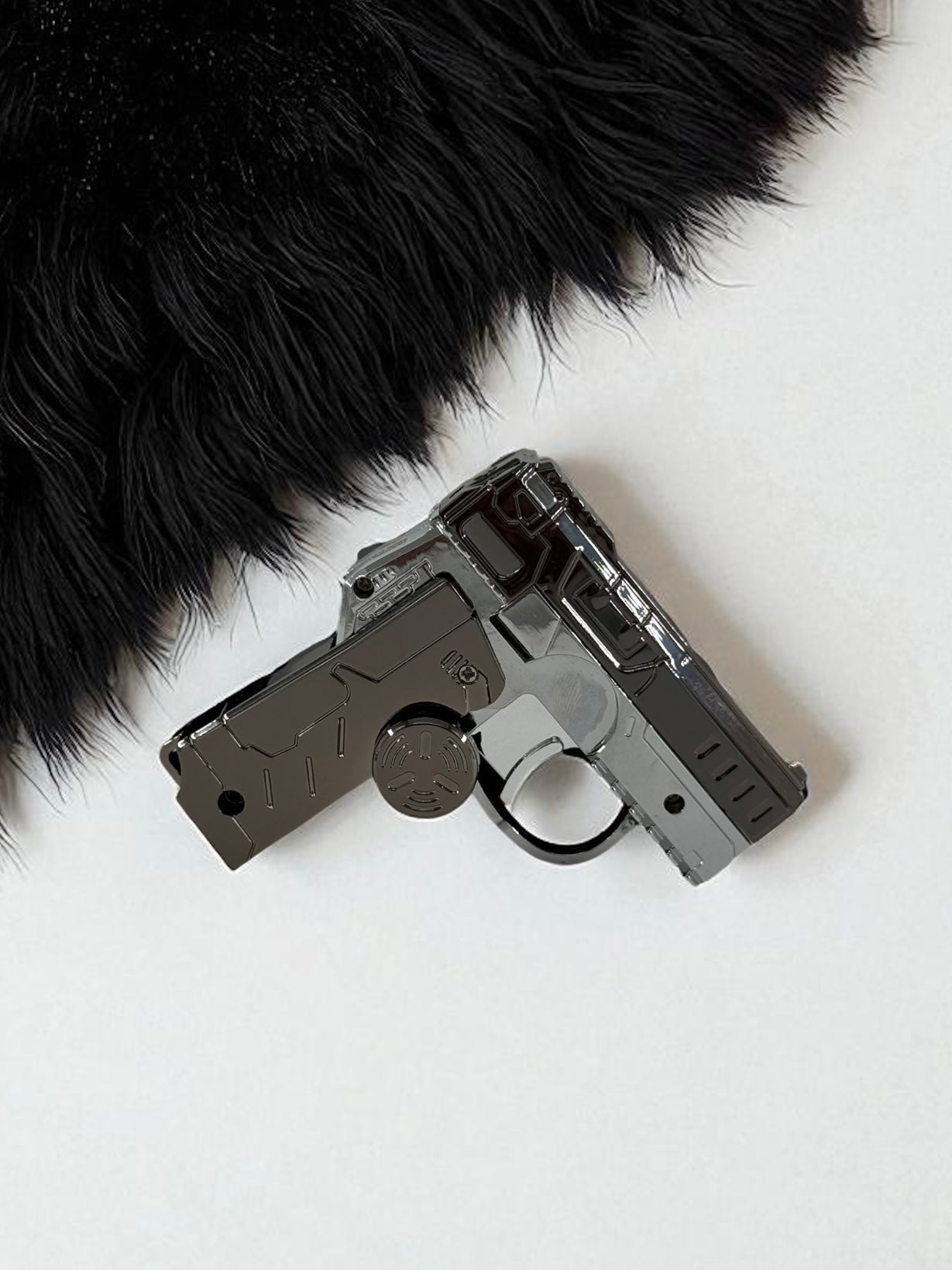 Stres Çarkı Renkli Alevli Tabanca Çakmak 6282