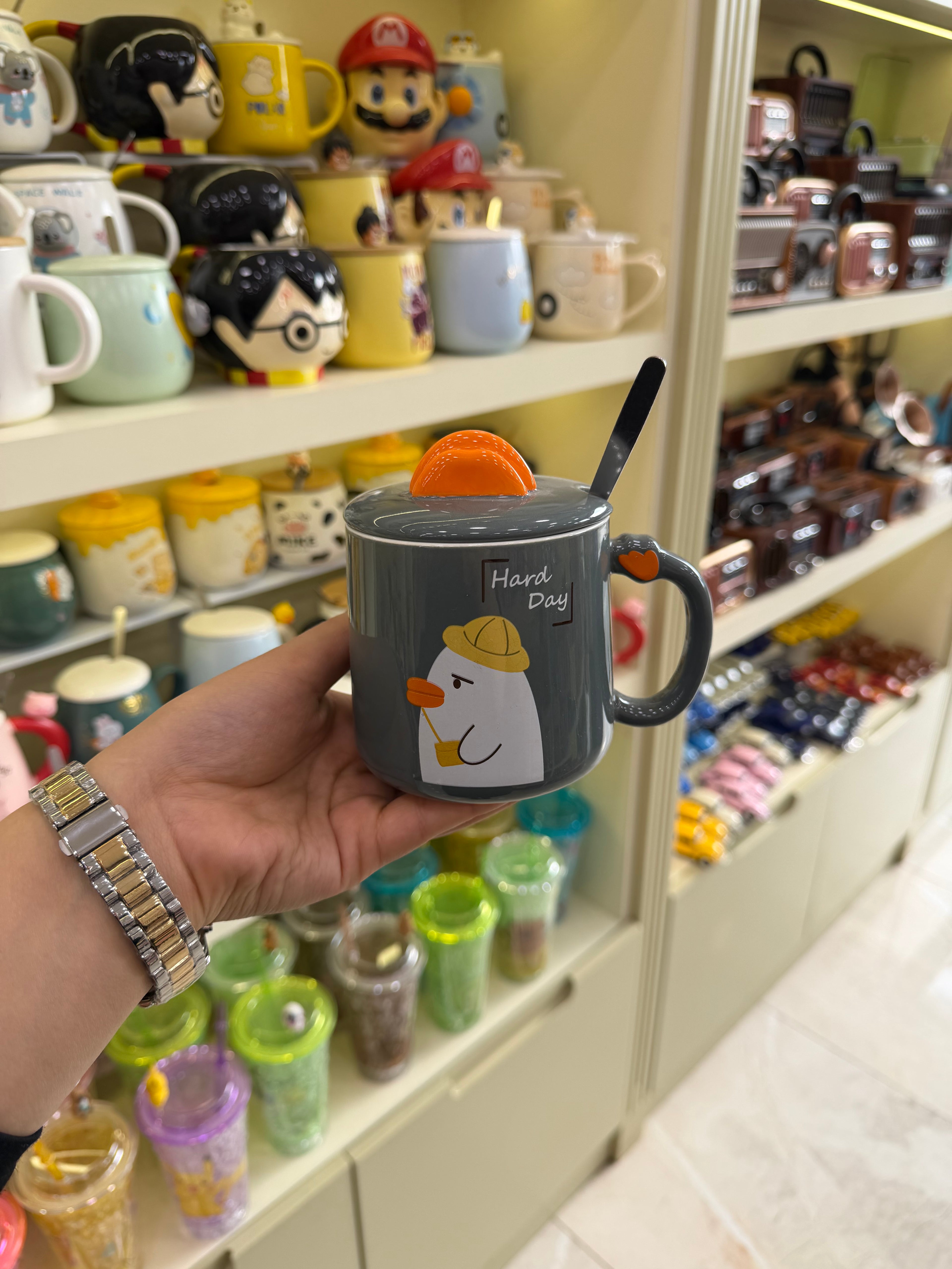 Ördek Figürlü Kapaklı Kupa Bardak