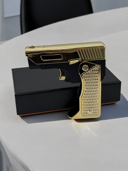 Hem Şarjlı Hem Gazlı Katlanır Tabanca Şeklinde Çakmak 5331