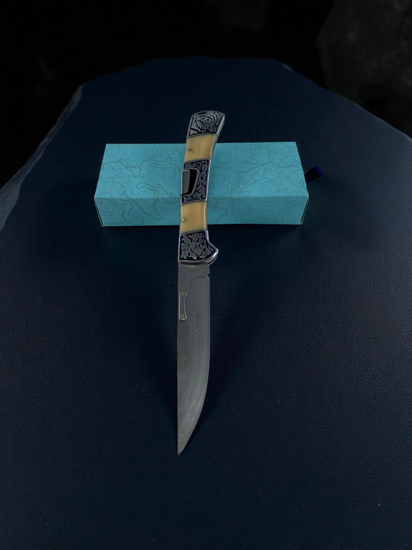 İşlemeli Sedef Basmalı Hançer Çakı