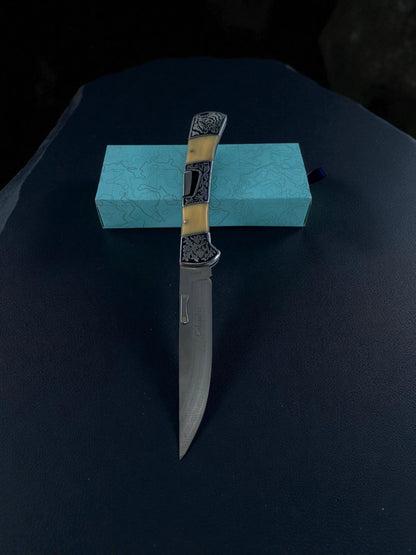 İşlemeli Sedef Basmalı Hançer Çakı