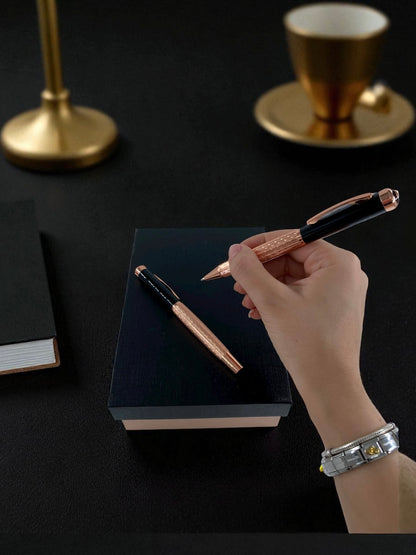 Lüks Siyah Rose Gold Kalem Seti