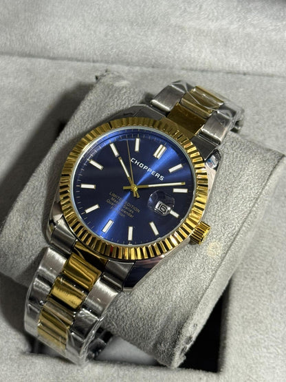 Kişiye Özel Kordonu İsim Yazılır Saat Mavi Gümüş-Altın