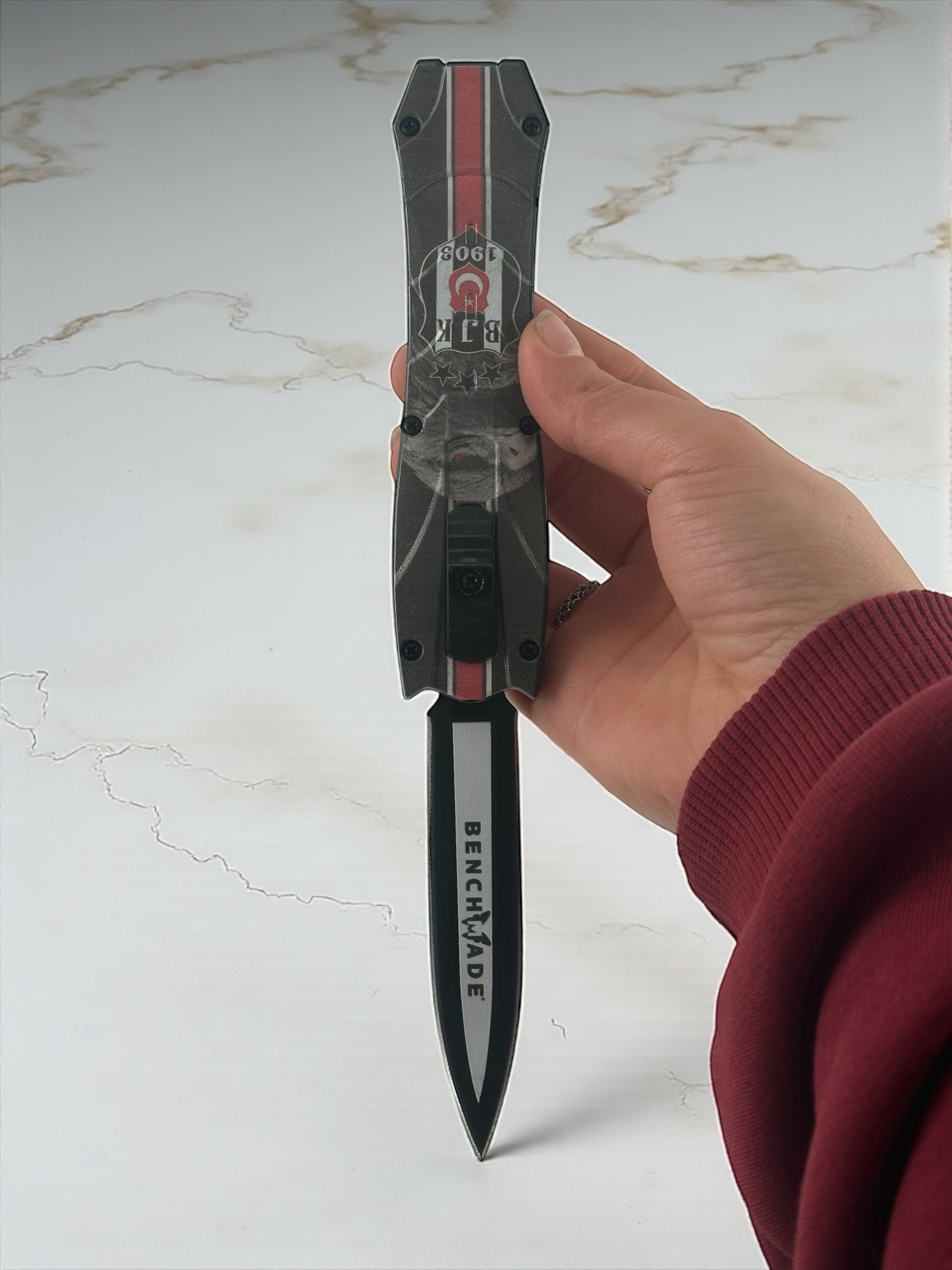 Beşiktaş Baskılı Banchmade İçten Çıkmalı Çakı