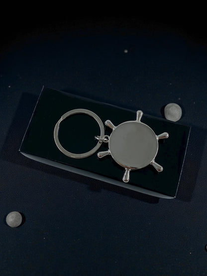 Metal Gemi Dümeni Şeklinde Pusula Anahtarlık