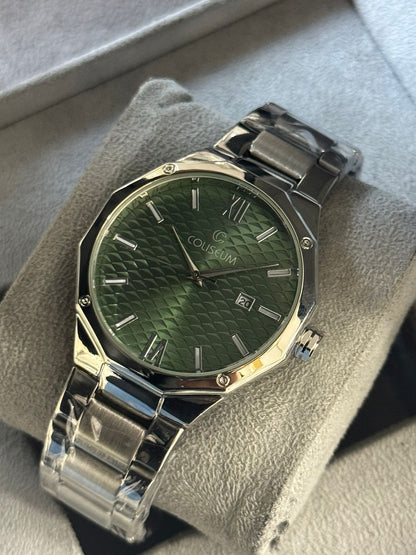 Kişiye Özel Kordonu İsim Yazılır Saat Yeşil Gümüş