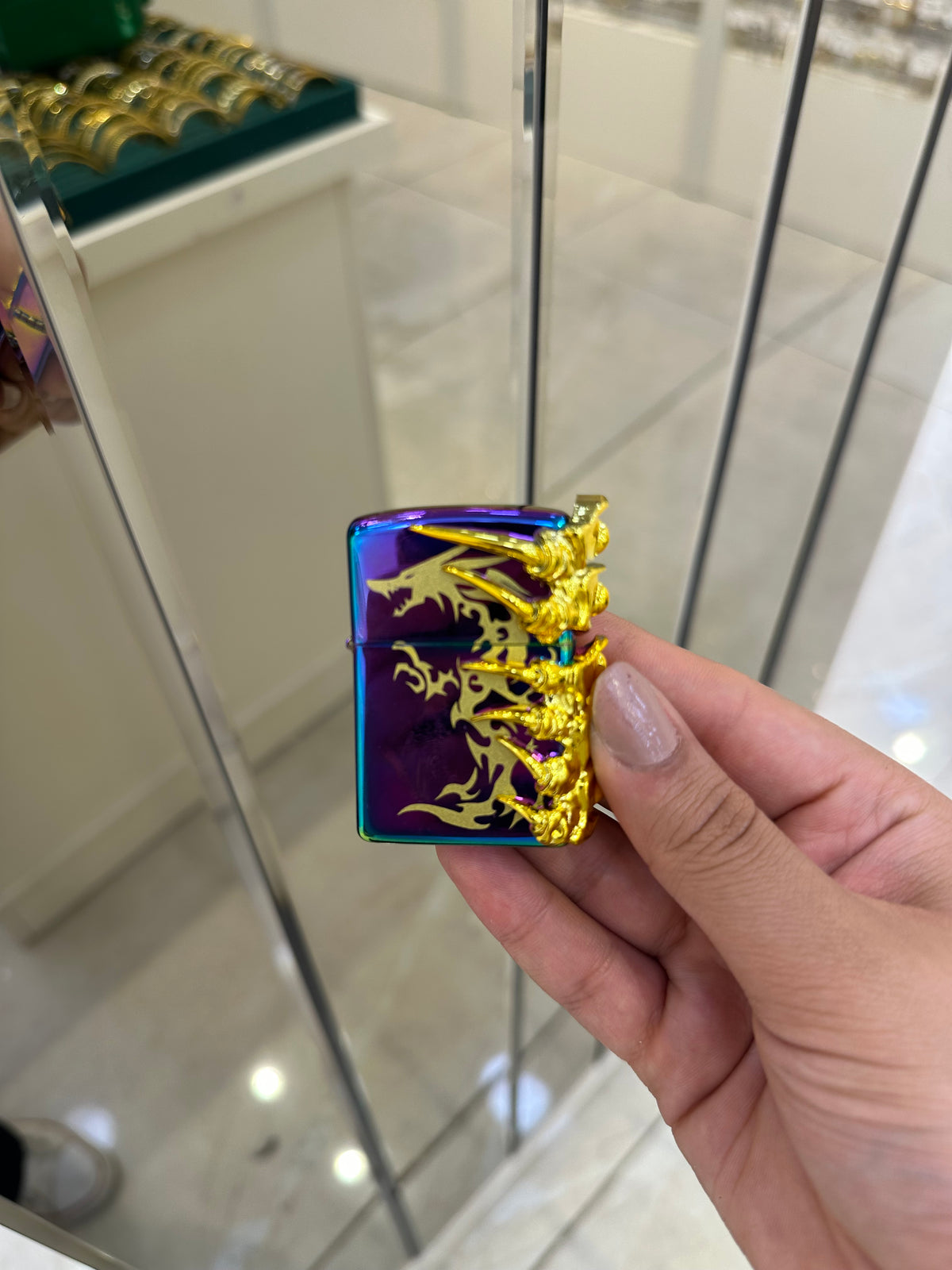 Ejderha Desenli Metal Zippo Modeli Çakmak 6677