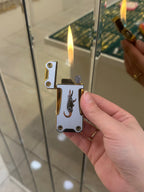 Timsah Desenli Çift Yanan Gazlı Çakmak