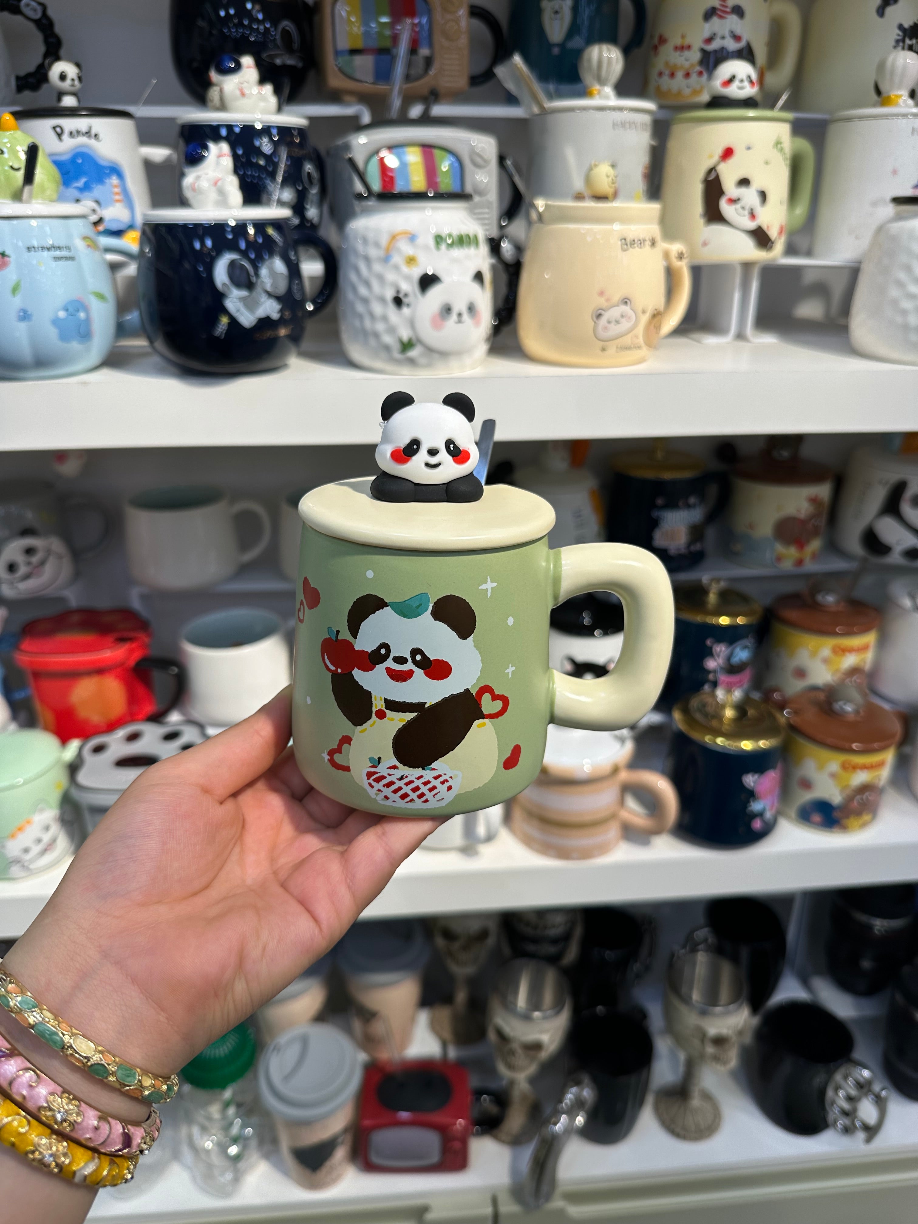 Panda Hayvan Figürlü porselen Kupa