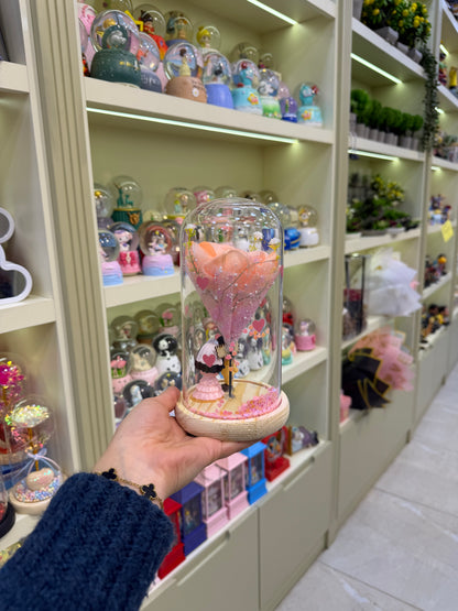 Sevgili Biblo Solmayan Gül Cam Fanus