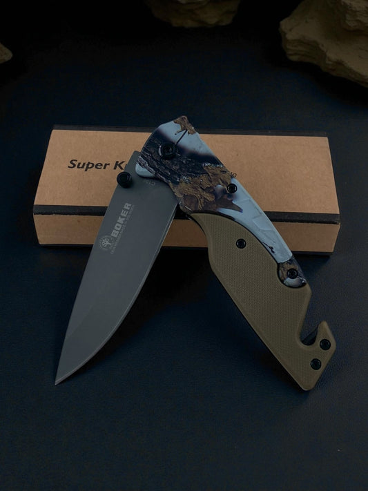 Kum Rengi  Katlanır Kamuflaj Gövdeli  Çelik Çakı