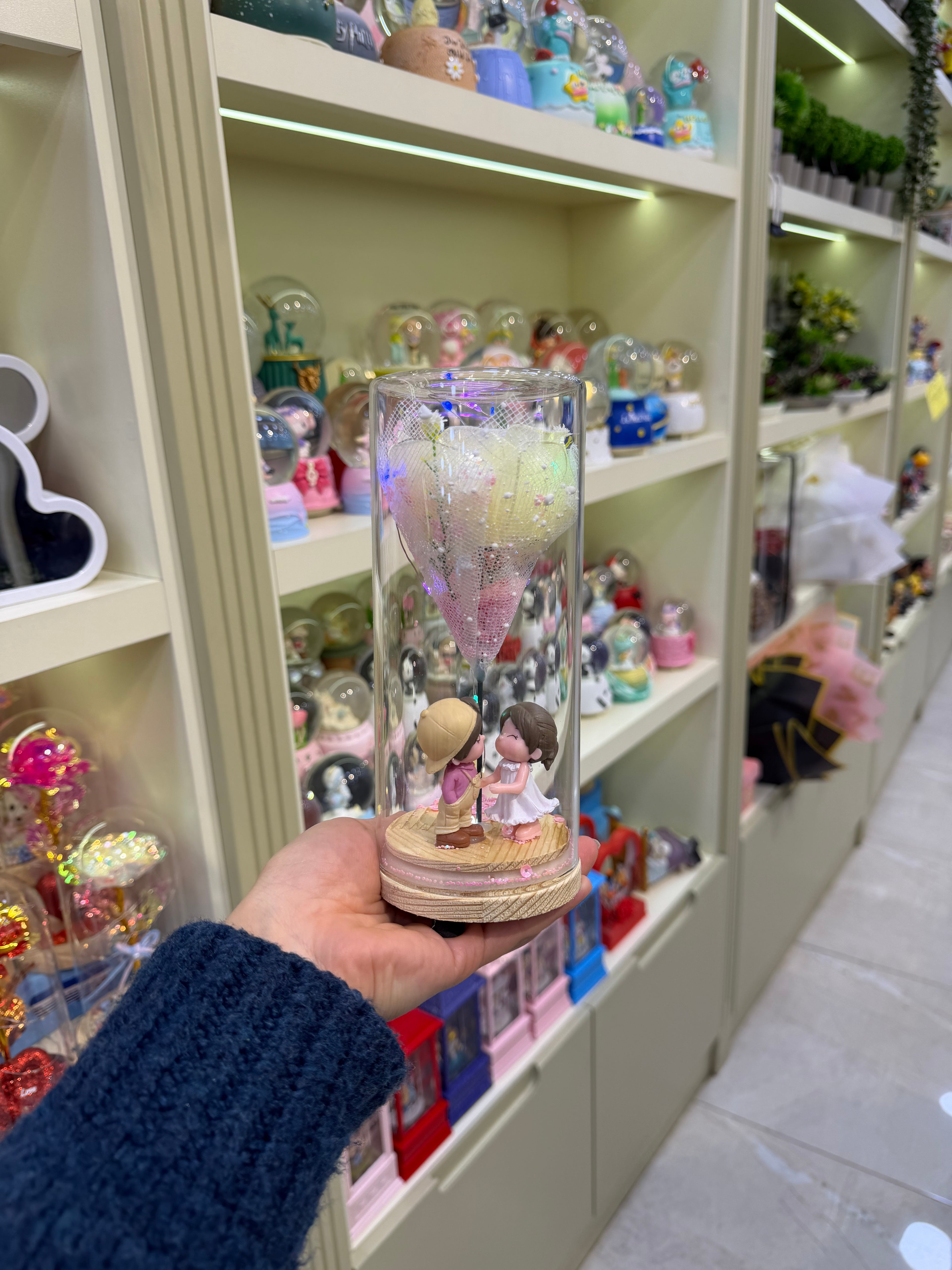 Sevgili Biblo Solmayan Gül Cam Fanus