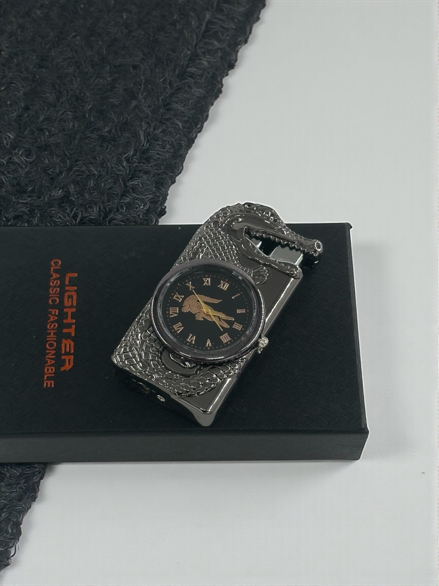 Saatli Ejder Başlıklı Pürmüzlü Çakmak