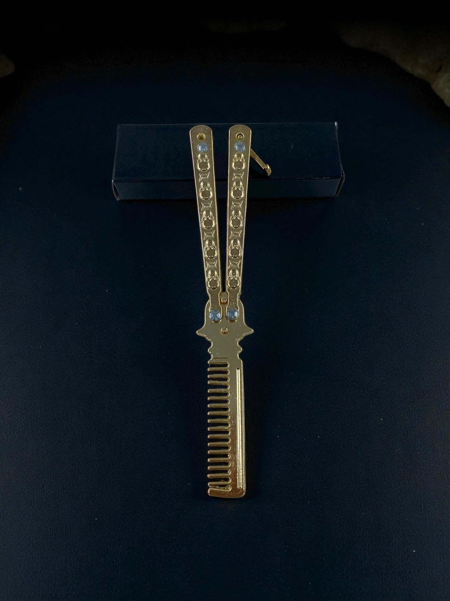 Altın Renk Desenli Kelebek Tarak