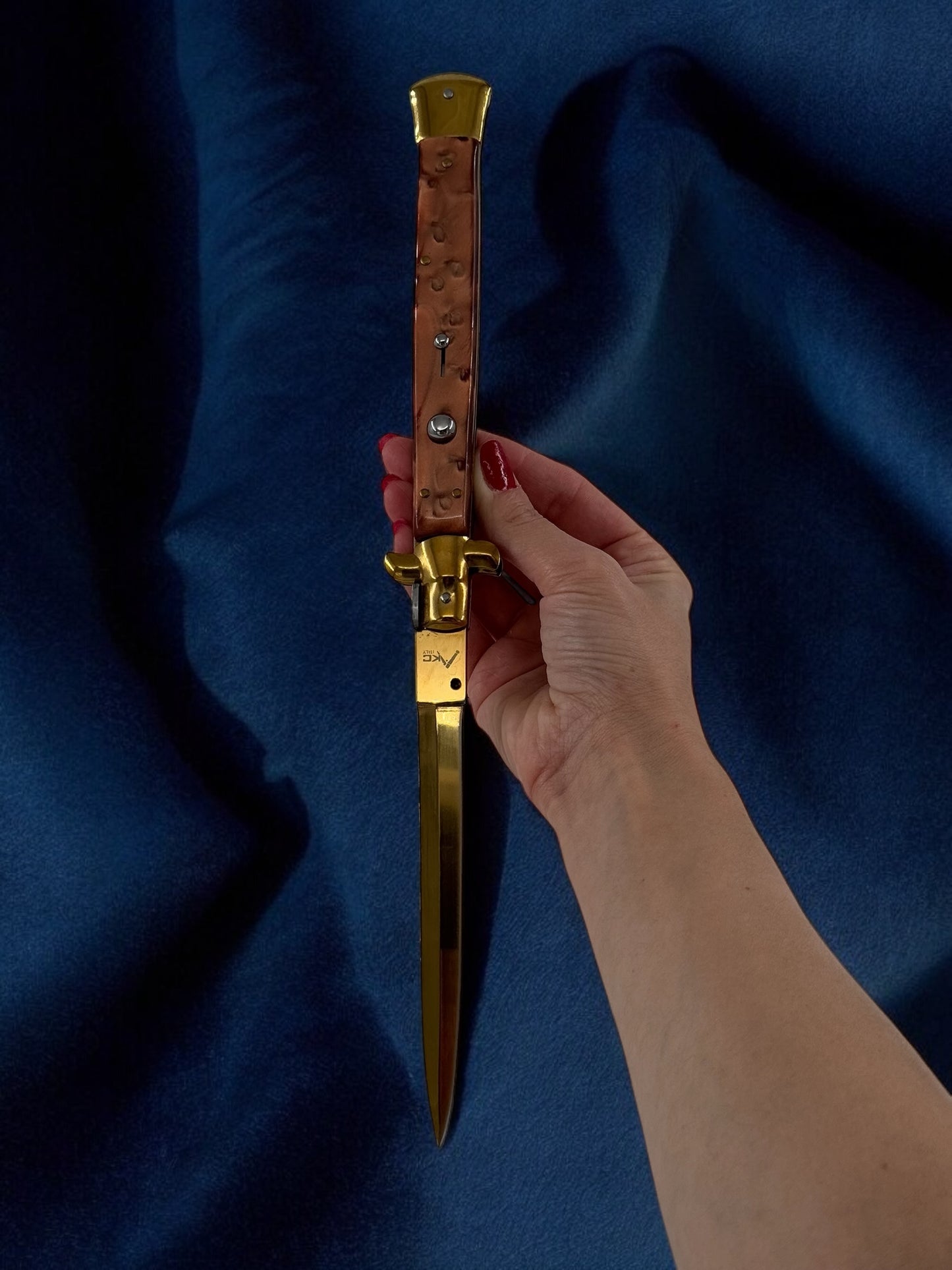 Orjinal AKC İtalyan Sustalı 33 cm Çakı Kahve 2211