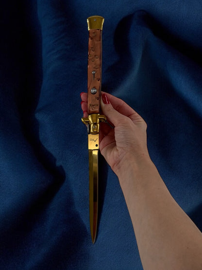 Orjinal AKC İtalyan Sustalı 33 cm Çakı Kahve 2211