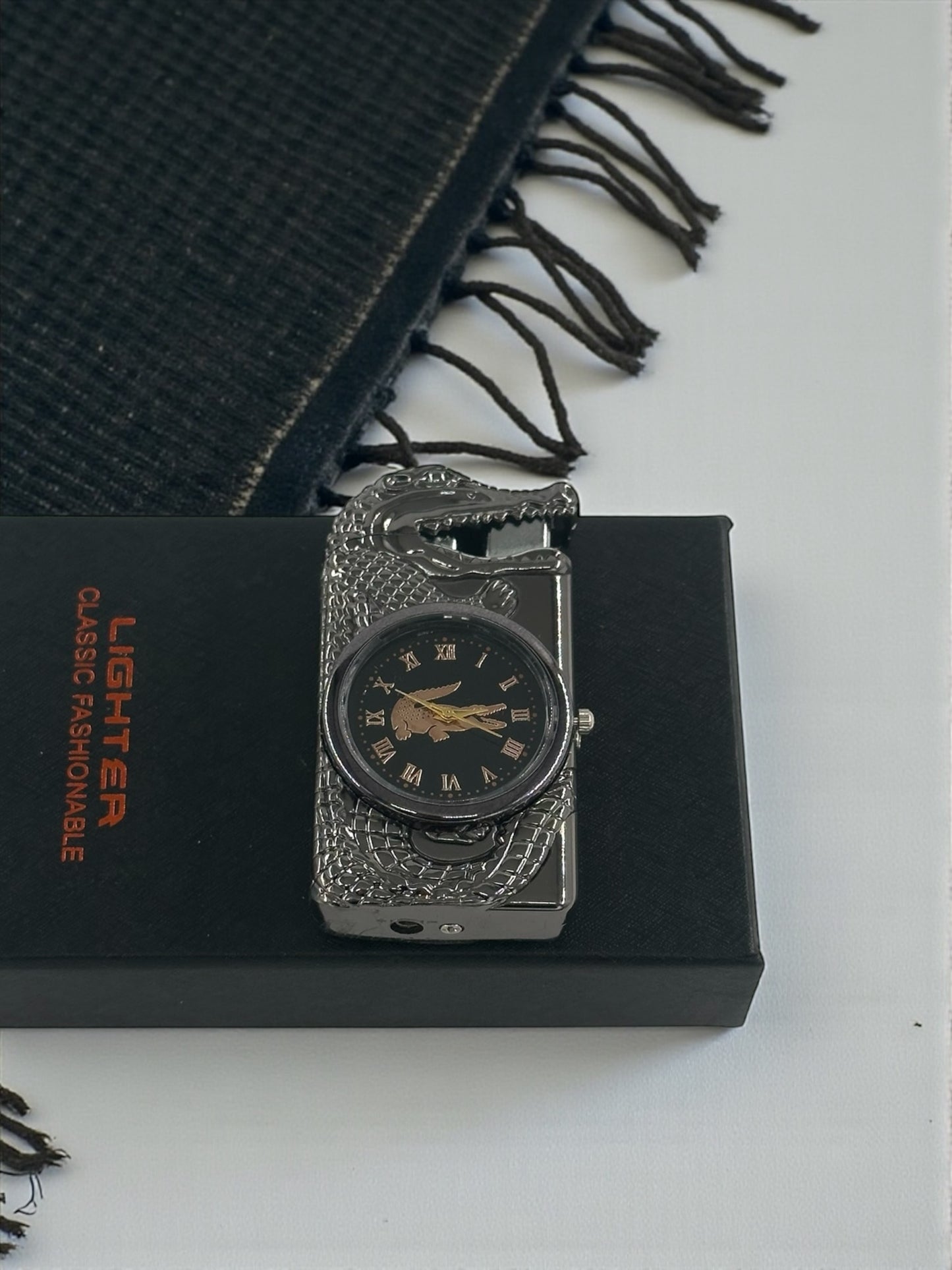 Saatli Ejder Başlıklı Pürmüzlü Çakmak