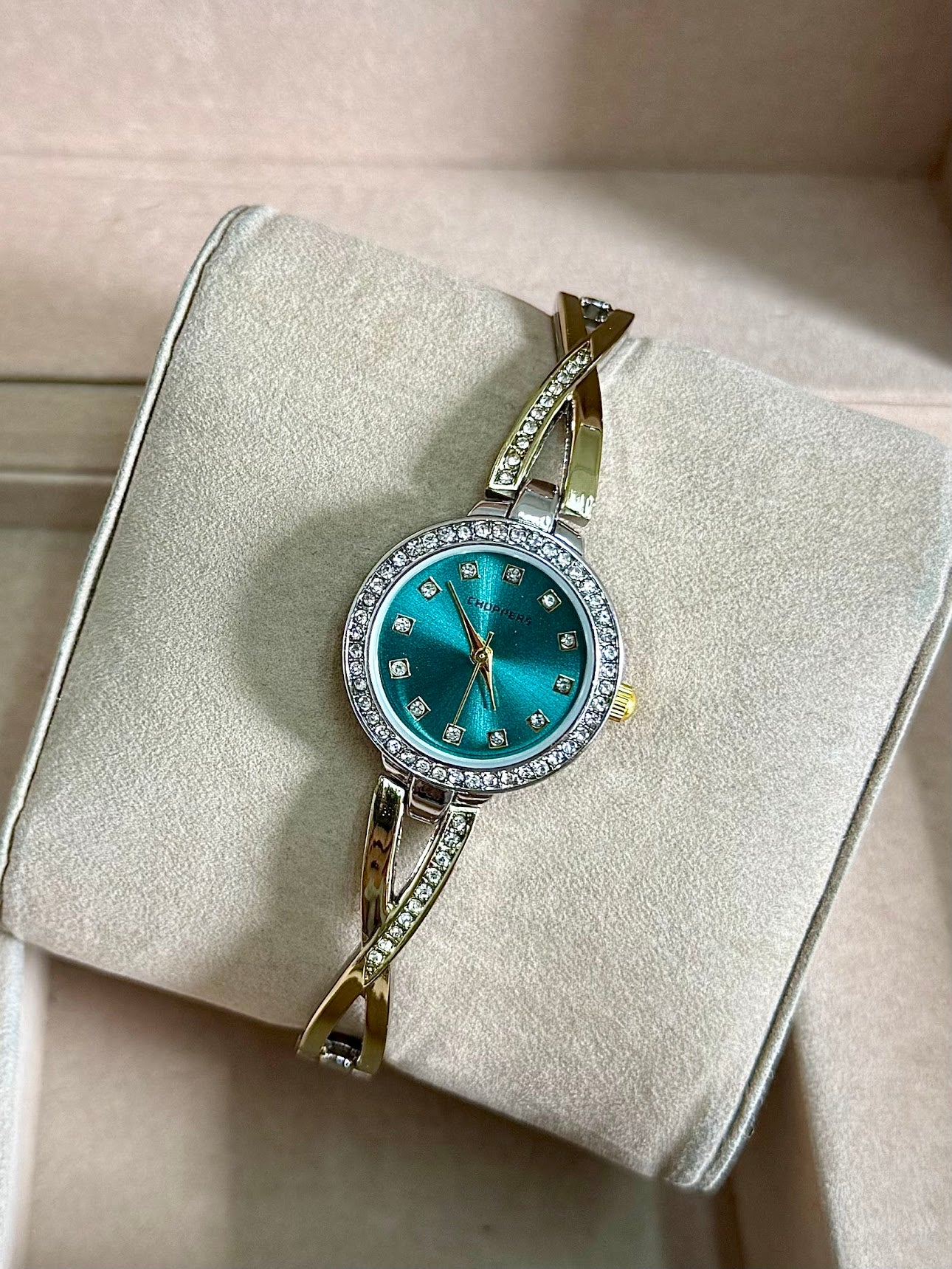 Kişiye Özel Kordonuna İsim Yazılır Kadın Saat Yeşil Gümüş