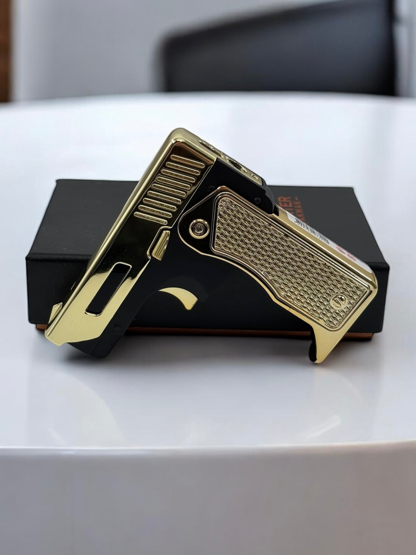 Hem Şarjlı Hem Gazlı Katlanır Tabanca Şeklinde Çakmak 5331