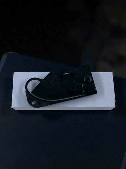 Ejderha Desenli Siyah Katlanır Çakı