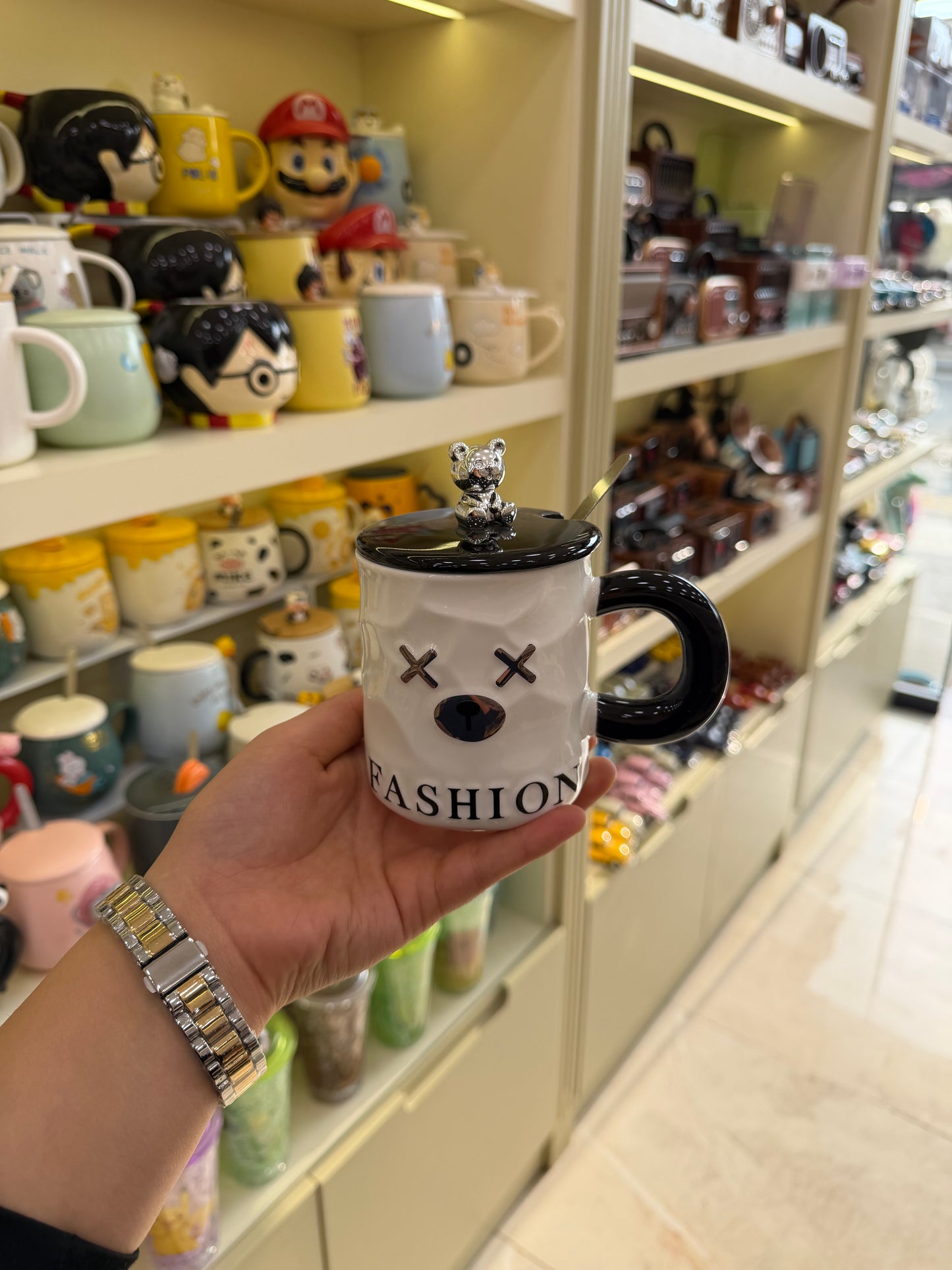 X Fashion Cool Ayı Figürlü Kapaklı Kupa Bardak