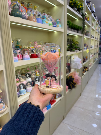 Sevgili Biblo Solmayan Gül Cam Fanus