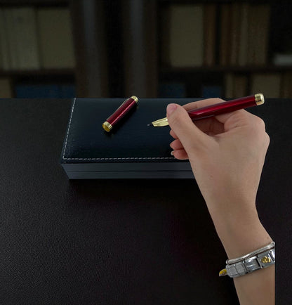 Klasik Gold Uçlu Kırmızı Dolma Kalem