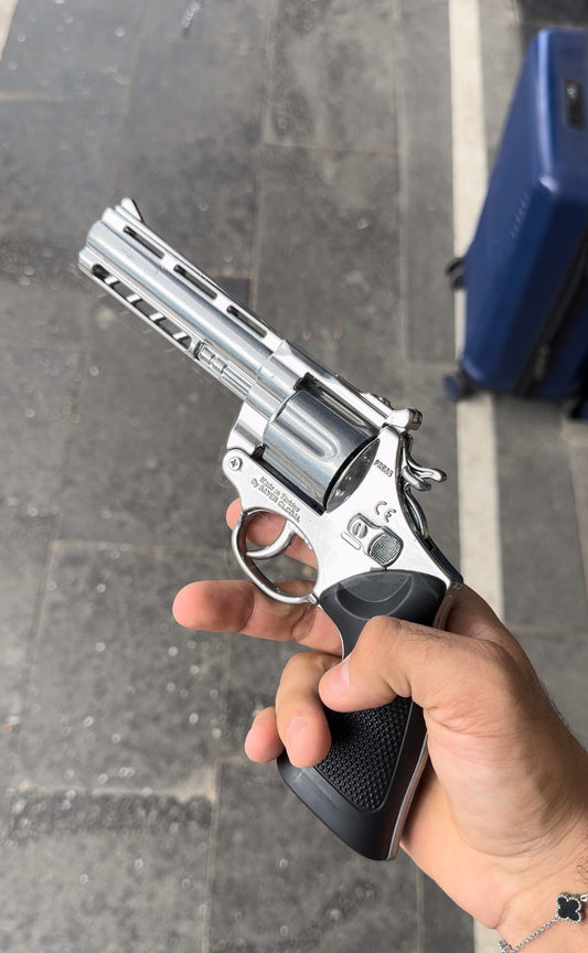 %100 Metal Revolver 6 Patlar Dekoratif Tabanca 8826