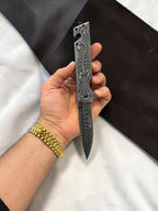 Gümüş Renk Akrep Desenli Katlanır Çakı