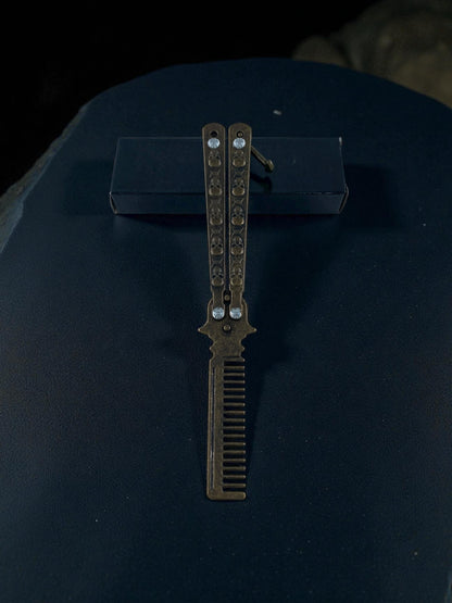 Altın Renk Desenli Kelebek Tarak