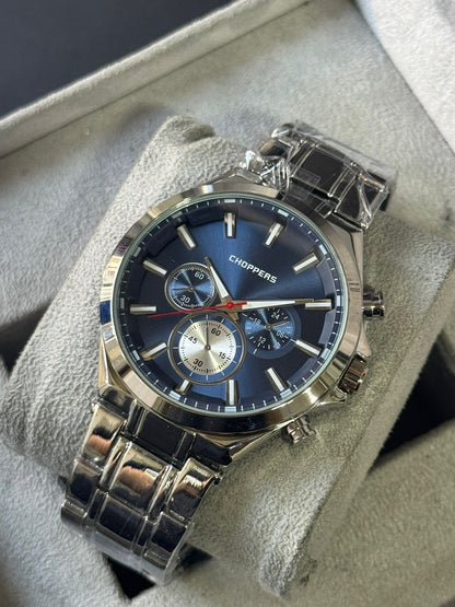 Kişiye Özel Kordonu İsim Yazılır Saat Mavi Gümüş