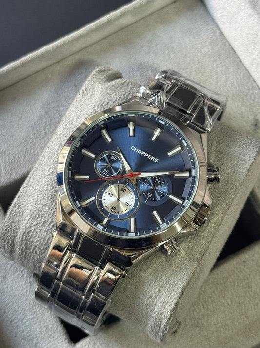 Kişiye Özel Kordonu İsim Yazılır Saat Mavi Gümüş