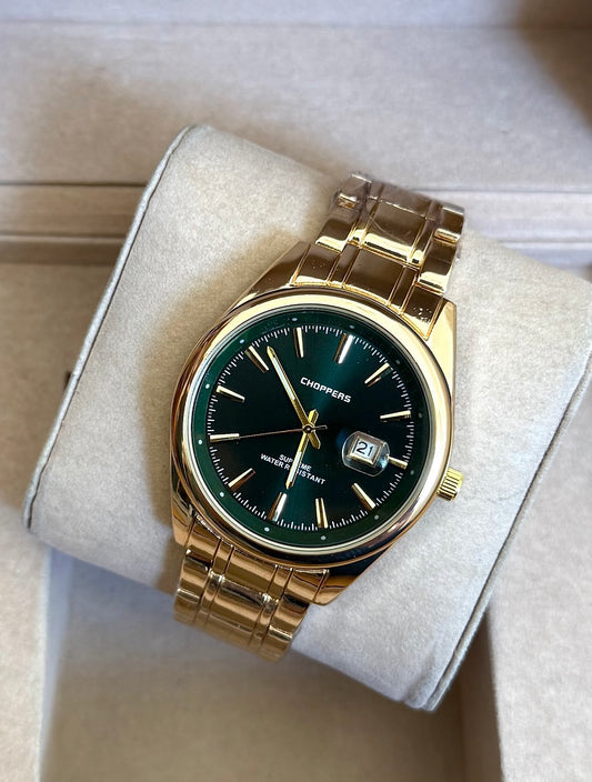 Kişiye Özel Kordonu İsim Yazılır Saat Yeşil Altın