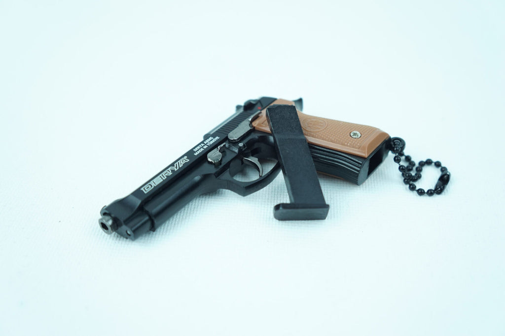 Beretta 9×19 Tabanca Gerçekçi Sökülebilir ve Kurulabilir Metal Anahtarlık