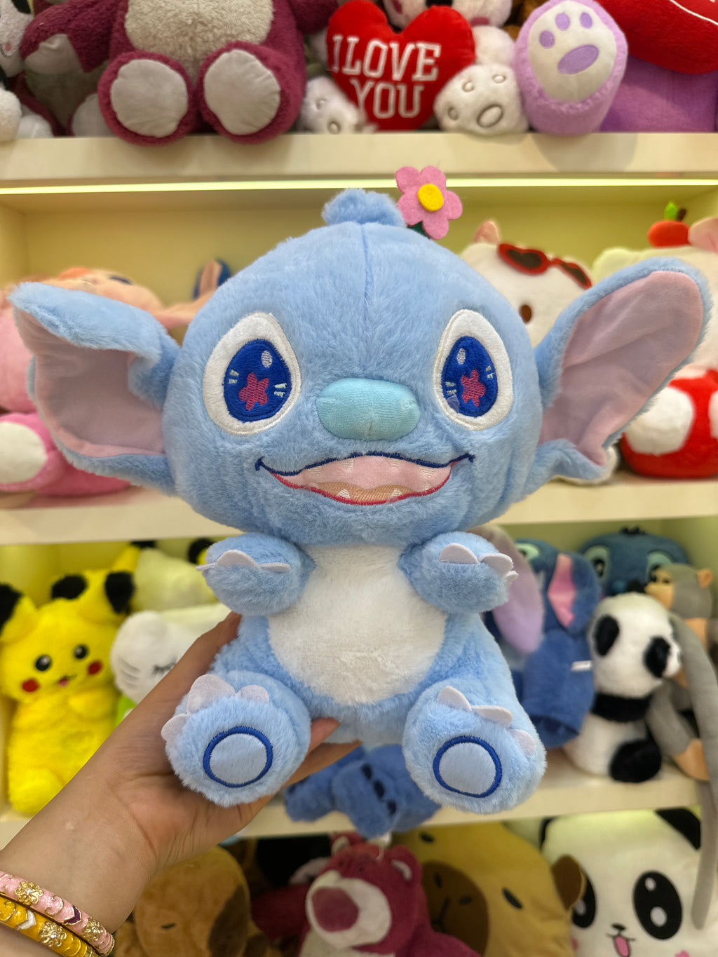 Stitch Uzun Kulaklı Pembe Peluş