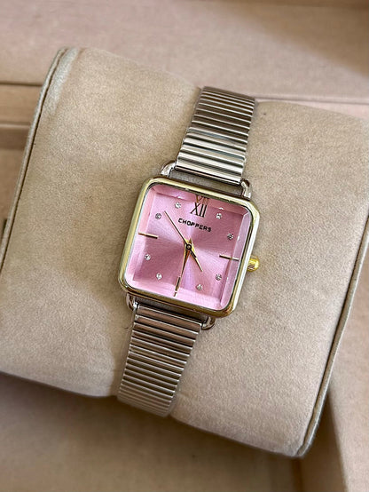 Kişiye Özel Kordonuna İsim Yazılır Kadın Saat Pembe Gümüş