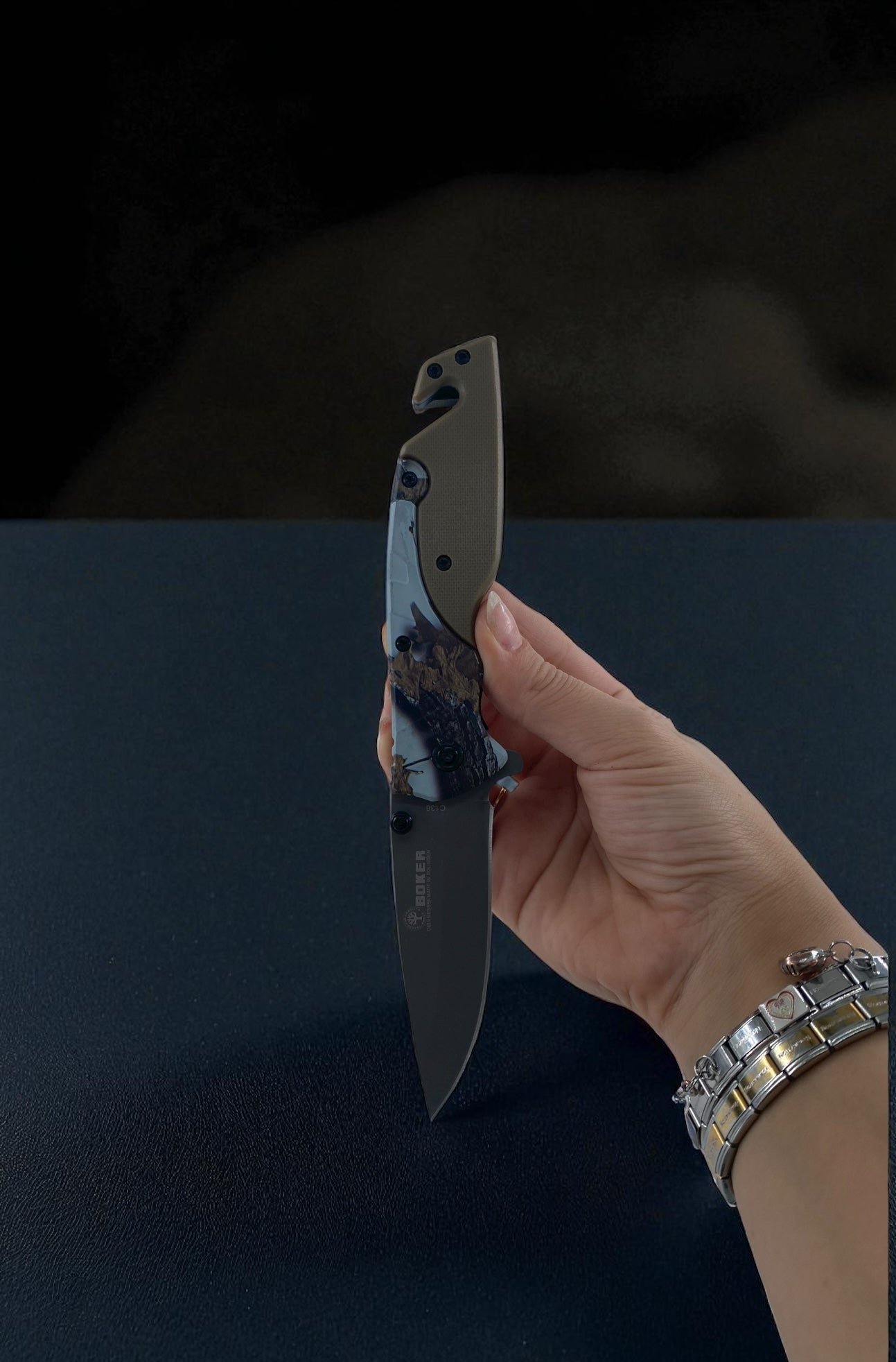 Kum Rengi  Katlanır Kamuflaj Gövdeli  Çelik Çakı