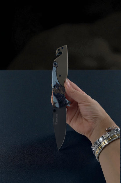 Kum Rengi  Katlanır Kamuflaj Gövdeli  Çelik Çakı